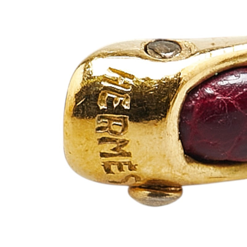 Hermes Gold Bordeaux Lizard Ring