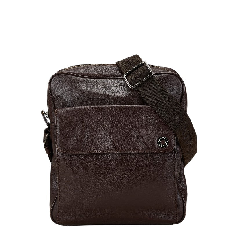 Hunting World Leather Shoulder Bag Brown