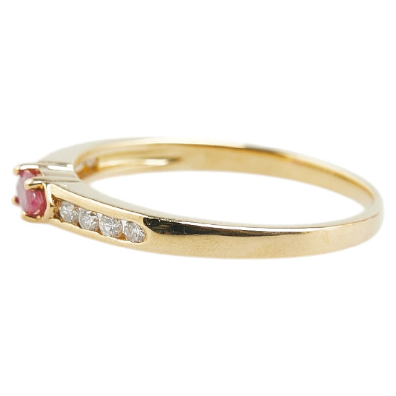 K18YG Yellow Gold Ruby Diamond Ring