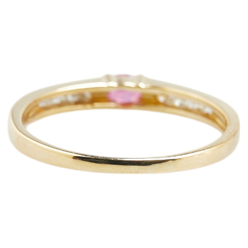 K18YG Yellow Gold Ruby Diamond Ring