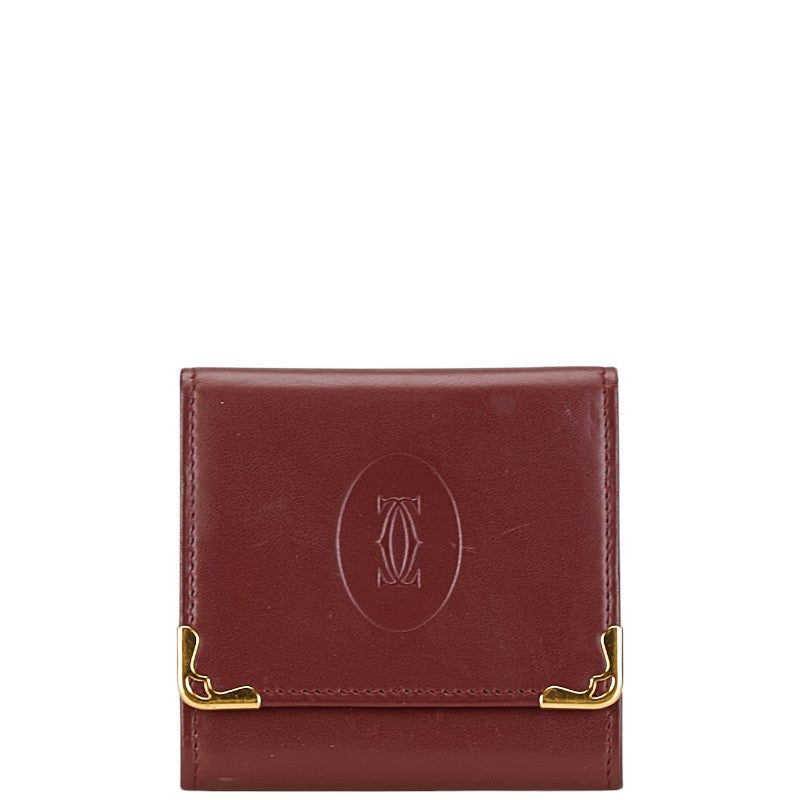 Cartier Leather Coin Case Bordeaux