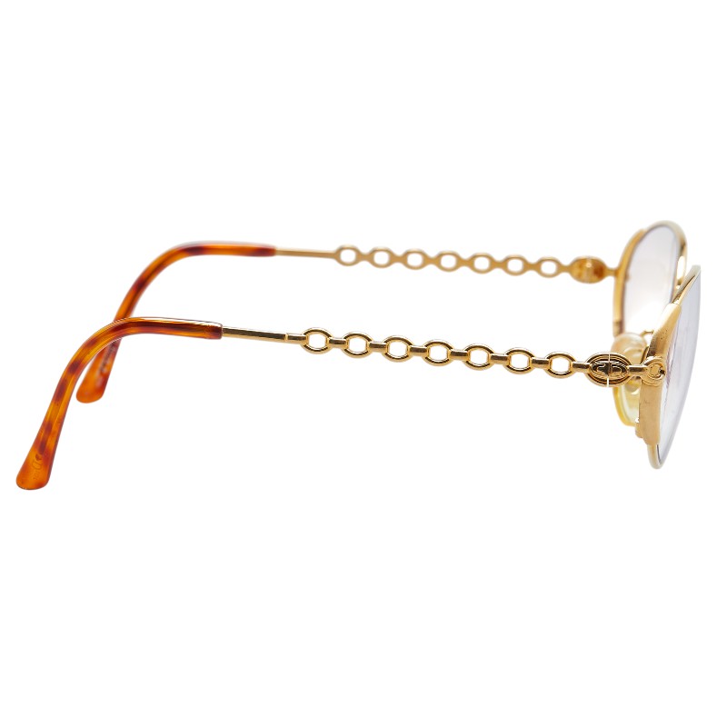 Dior Plastic Eyeglasses Gold Brown