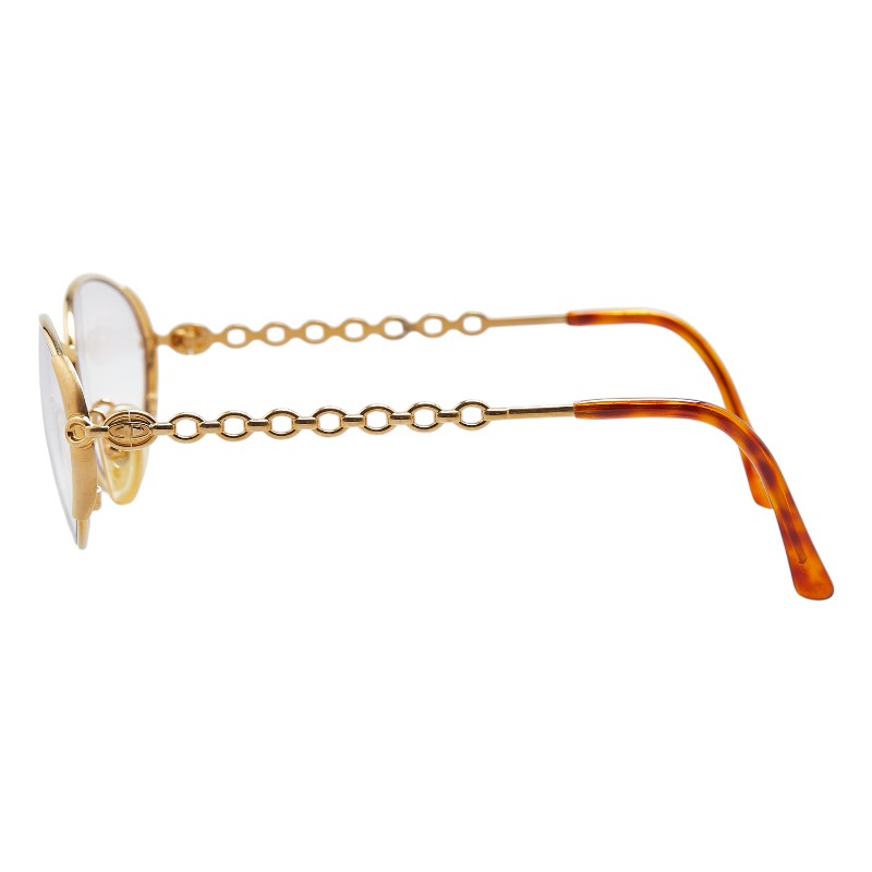 Dior Plastic Eyeglasses Gold Brown