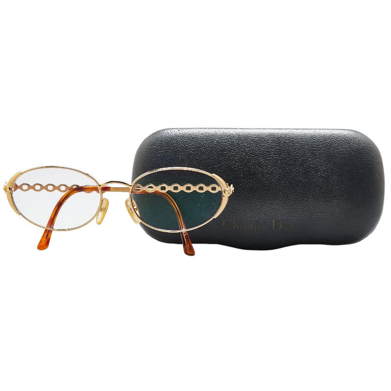 Dior Plastic Eyeglasses Gold Brown