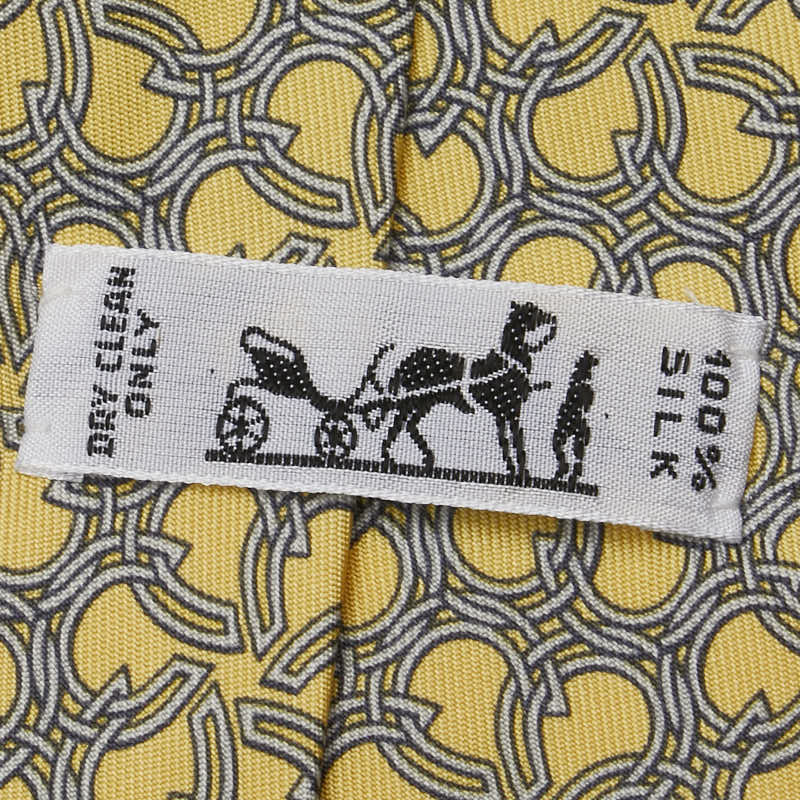 Hermes Silk Tie Yellow