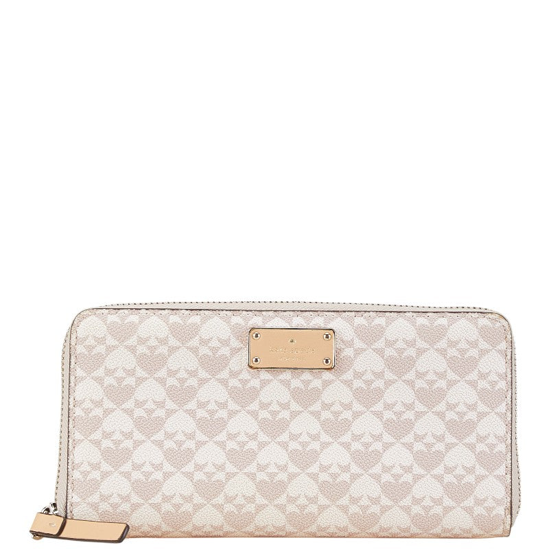 Kate Spade Spade Pattern Zip Wallet Pink Beige