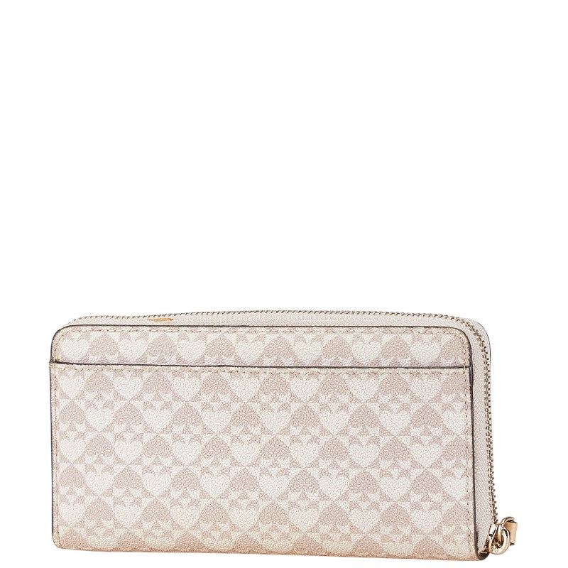 Kate Spade Spade Pattern Zip Wallet Pink Beige