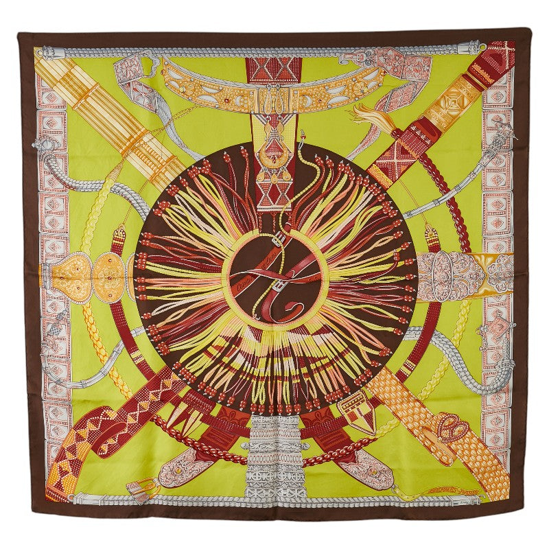 Hermes Silk Scarf Brown Multicolor