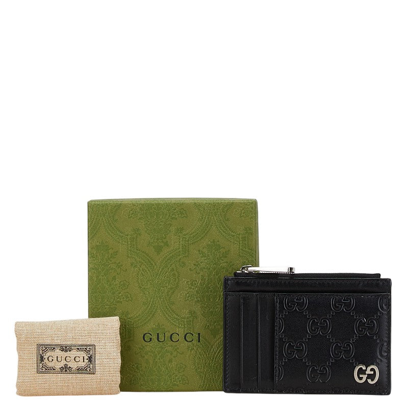 Gucci Leather Signature Coin Case Card Holder