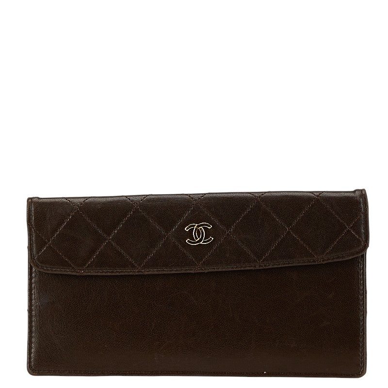 Chanel Leather Coco Mark Matelasse Wallet