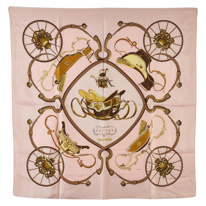 Hermes Silk Scarf Carré 90 Pink Multicolor