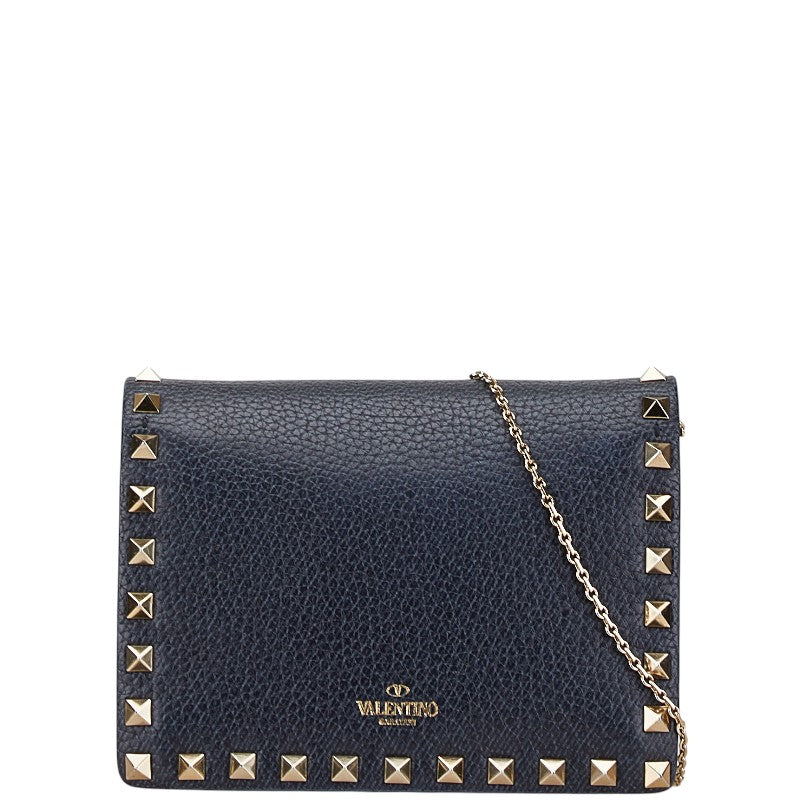 Valentino Leather Studded Chain Shoulder Bag