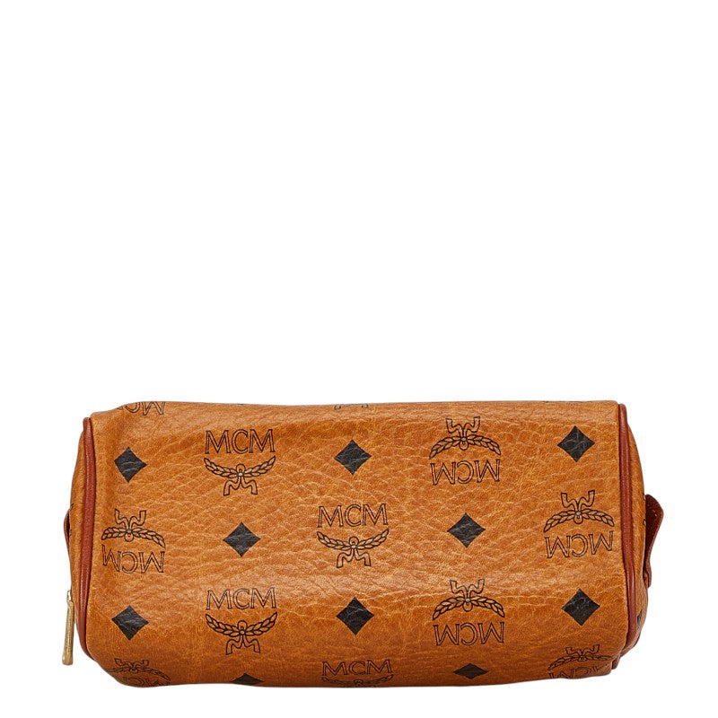 MCM Visetos Logo Mini Handbag Brown