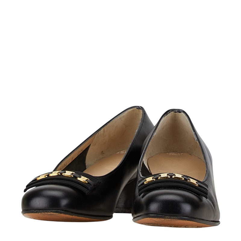 Salvatore Ferragamo Vara Leather Pumps Black