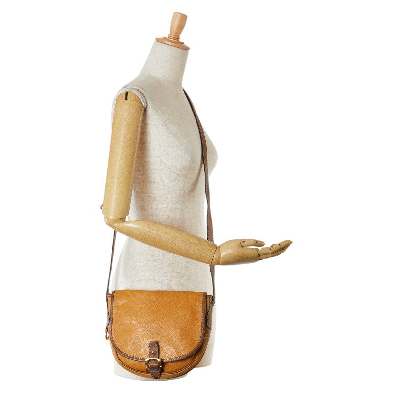 Loewe Anagram Leather Shoulder Bag Beige