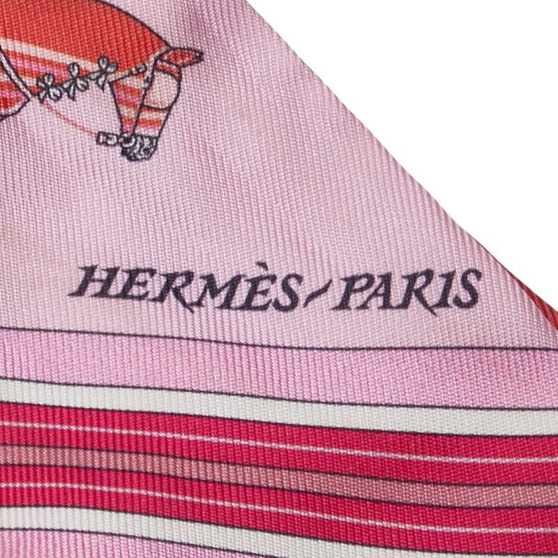 Hermes Silk Twilly Scarf Pink Multicolor