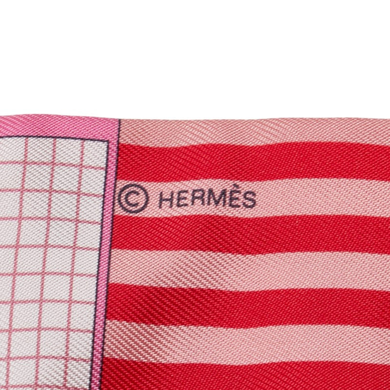 Hermes Silk Twilly Scarf Pink Multicolor