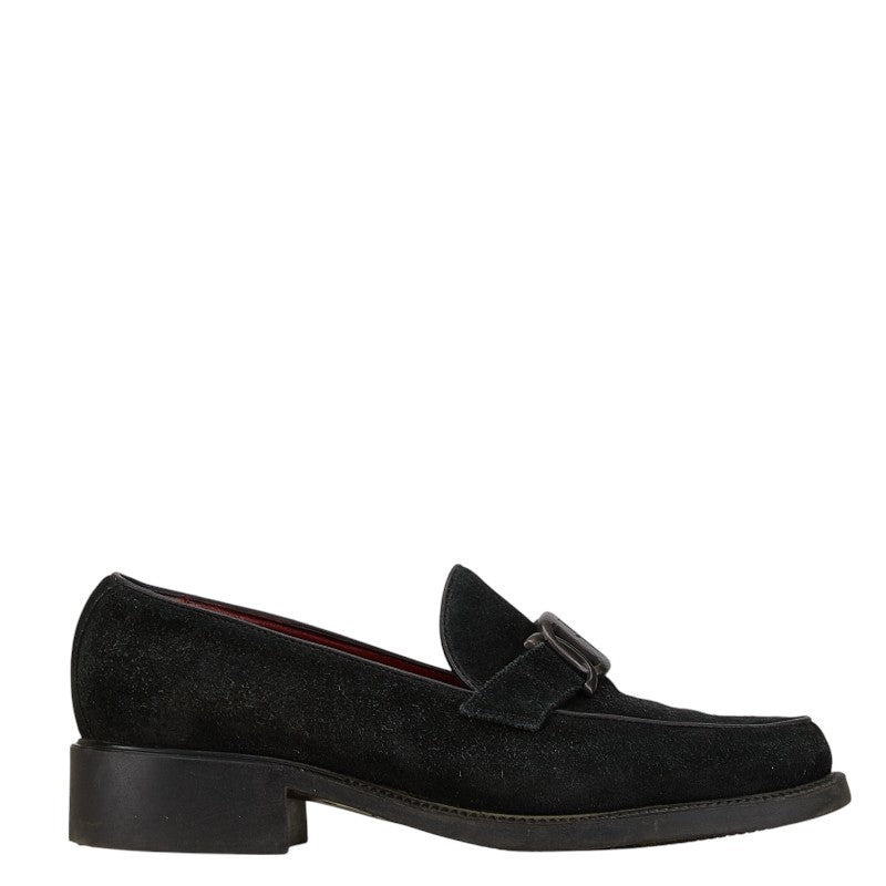 Salvatore Ferragamo Suede Vara Loafers Black