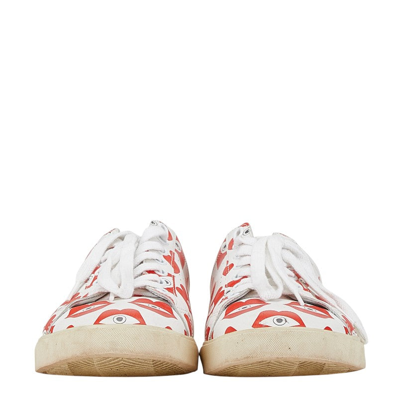 Celine Telepathy Love Sneakers Leather White Red