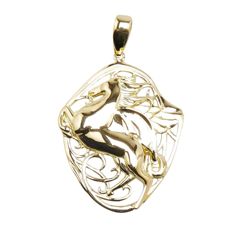 K18YG Yellow Gold Horse Pegasus Pendant