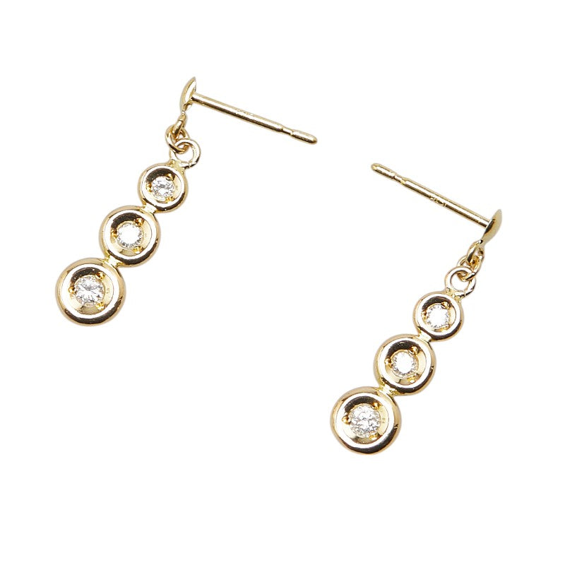 K18YG Yellow Gold Diamond Swing Earrings