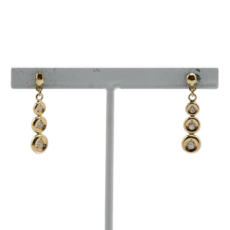 K18YG Yellow Gold Diamond Swing Earrings