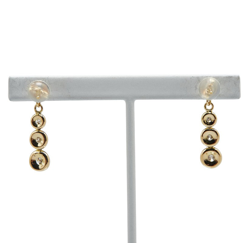 K18YG Yellow Gold Diamond Swing Earrings