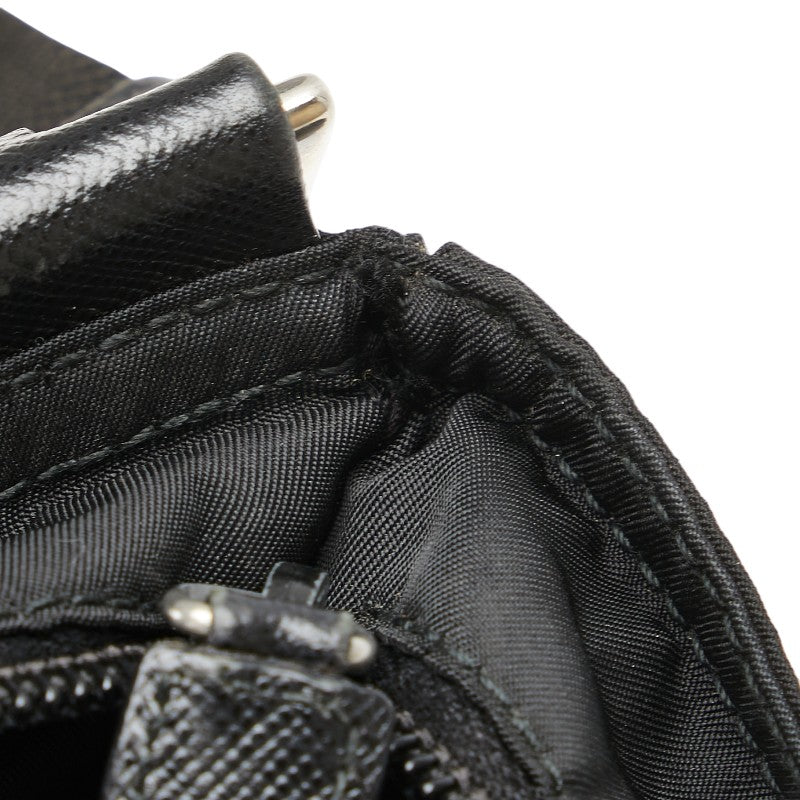 Prada Nylon Triangle Logo Shoulder Bag Black