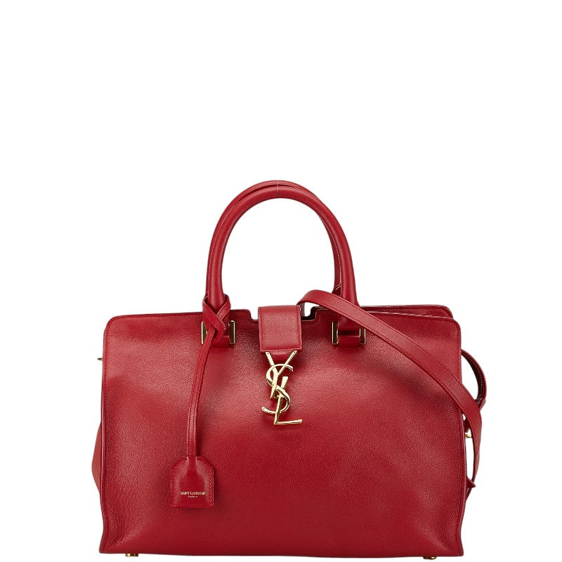 YSL Baby Cabas Leather Handbag Red