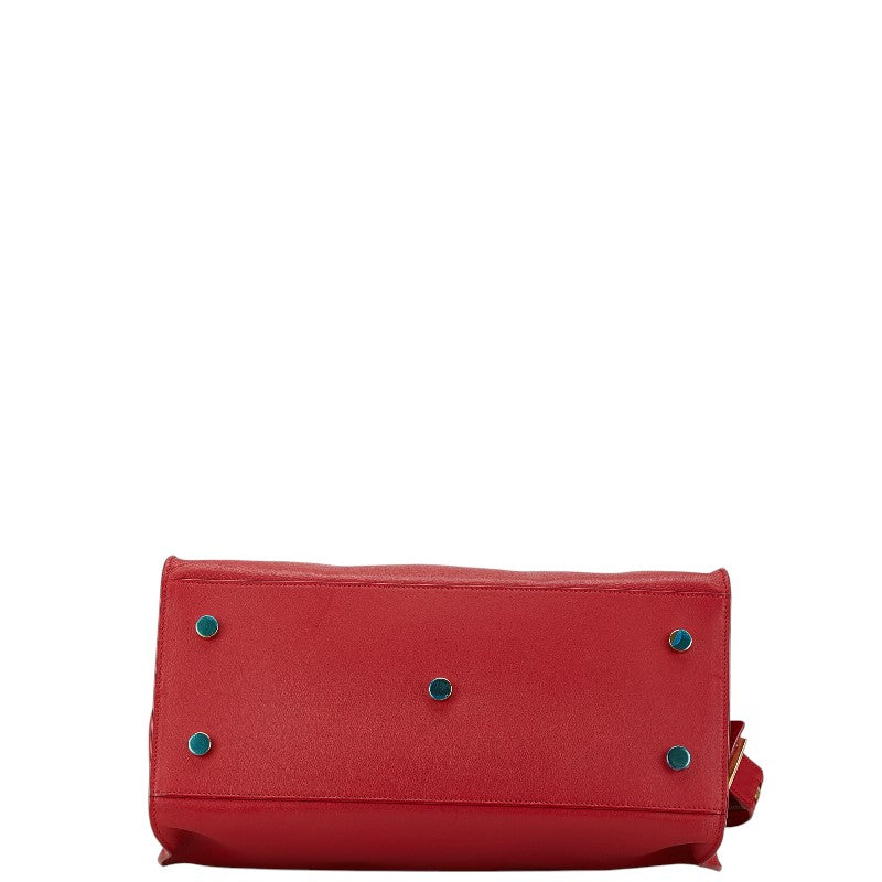 YSL Baby Cabas Leather Handbag Red