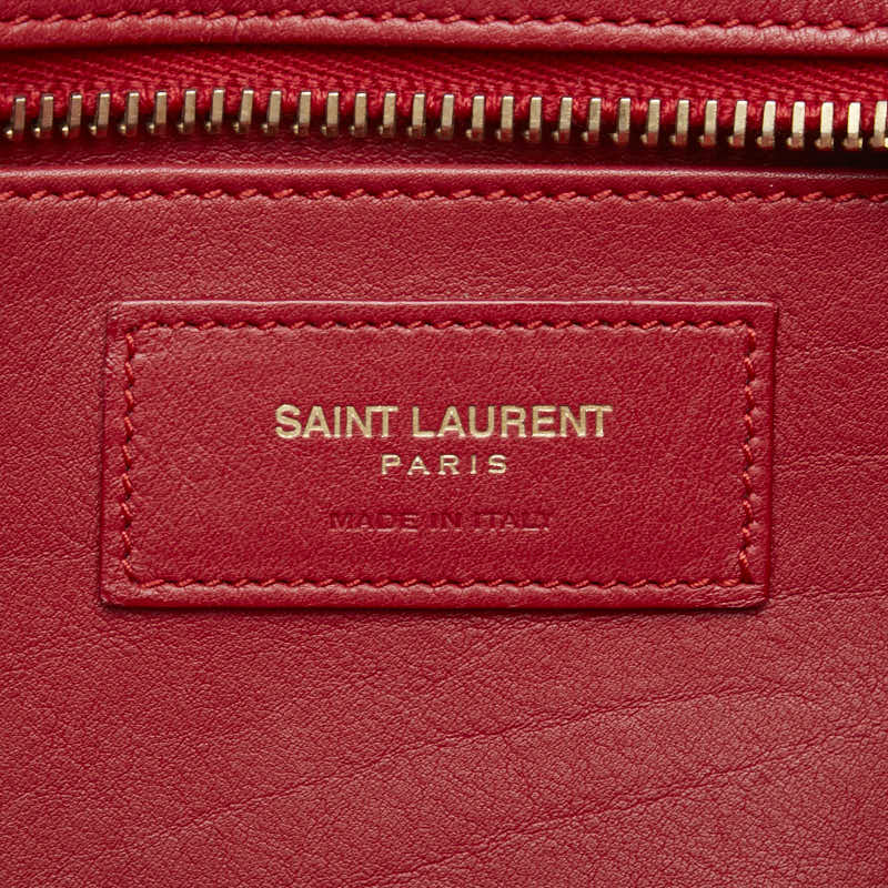 YSL Baby Cabas Leather Handbag Red