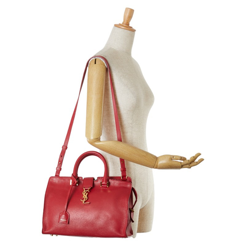 YSL Baby Cabas Leather Handbag Red