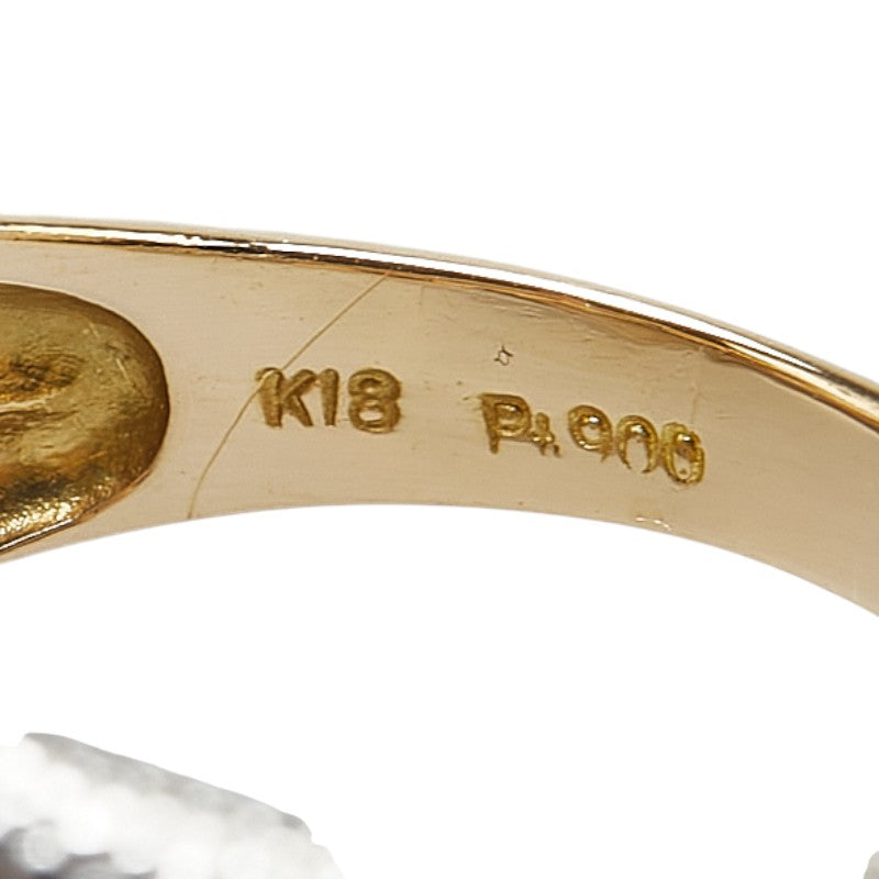 K18YG Yellow Gold Pt900 Platinum Sapphire Snake Ring