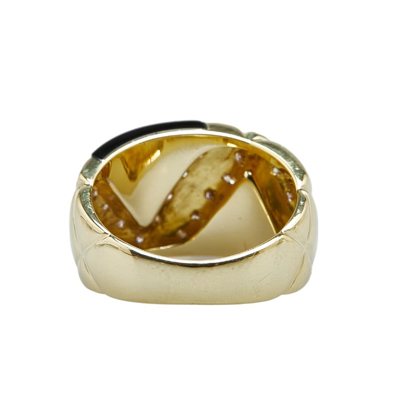 K18YG Yellow Gold Onyx Diamond Ring