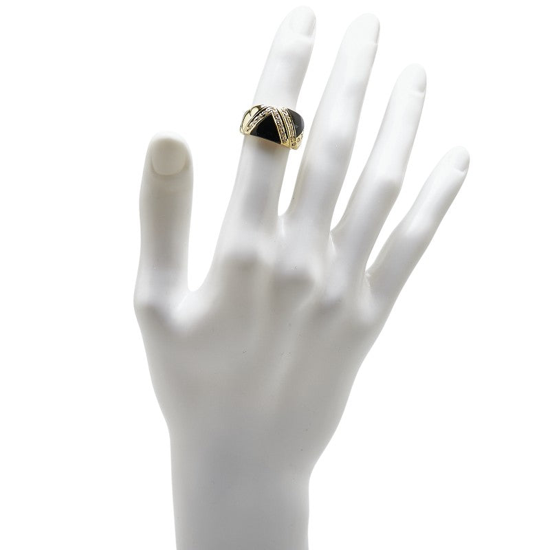 K18YG Yellow Gold Onyx Diamond Ring