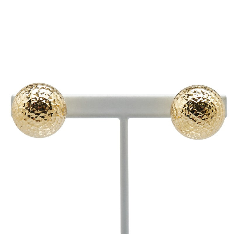 K18YG Yellow Gold Mirror Cut Ball Earrings