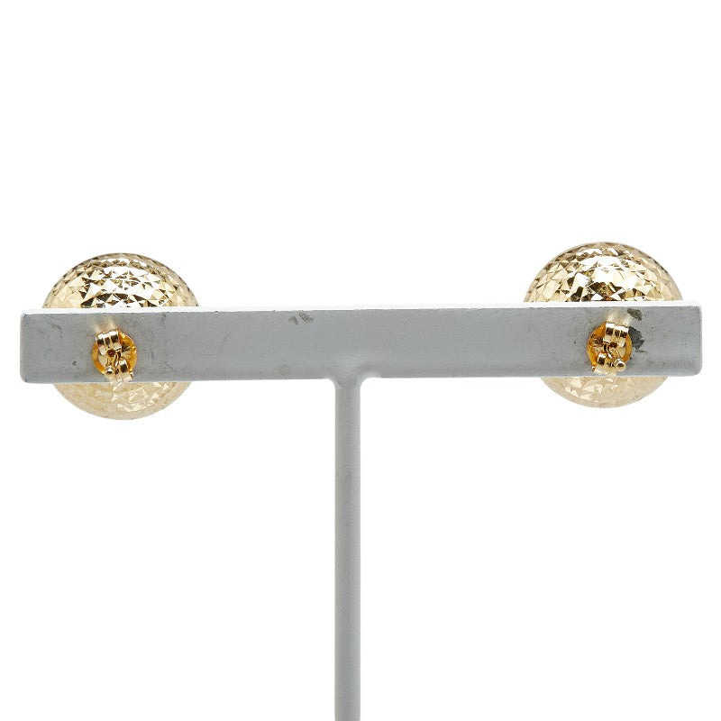 K18YG Yellow Gold Mirror Cut Ball Earrings