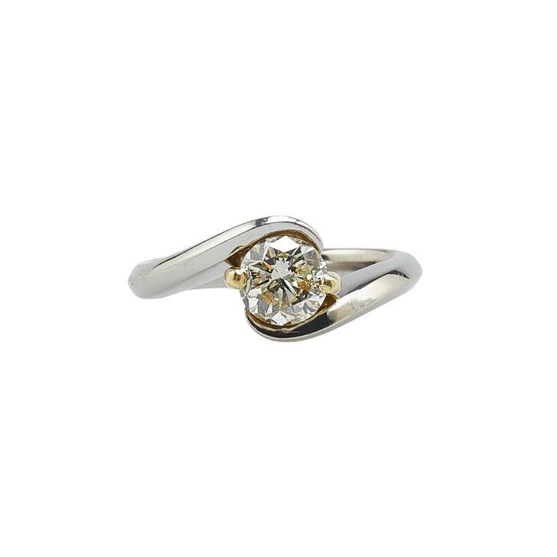 Pt900 Platinum K18YG Gold Diamond Ring 1.004ct