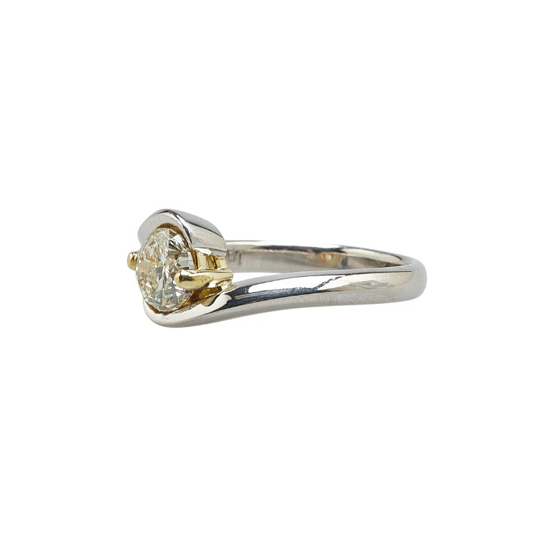 Pt900 Platinum K18YG Gold Diamond Ring 1.004ct