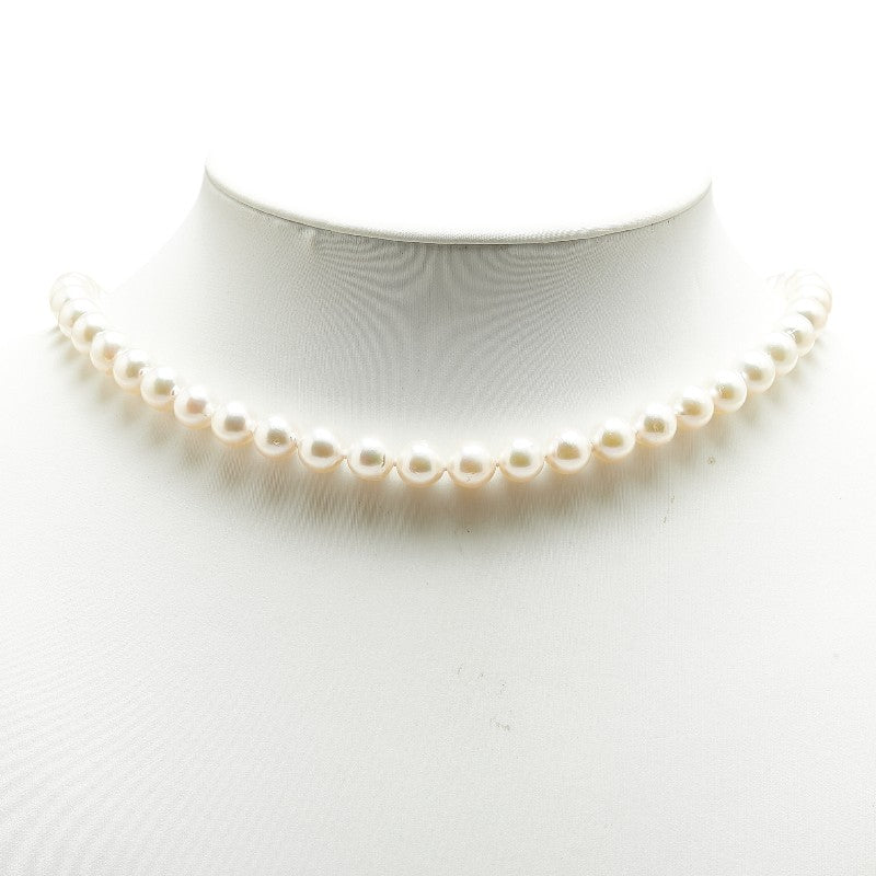 SV925 Silver Akoya Pearl Flower Necklace