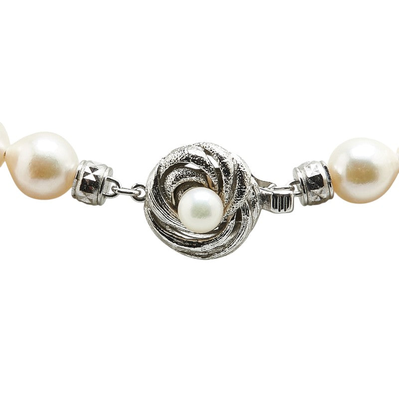 SV925 Silver Akoya Pearl Flower Necklace