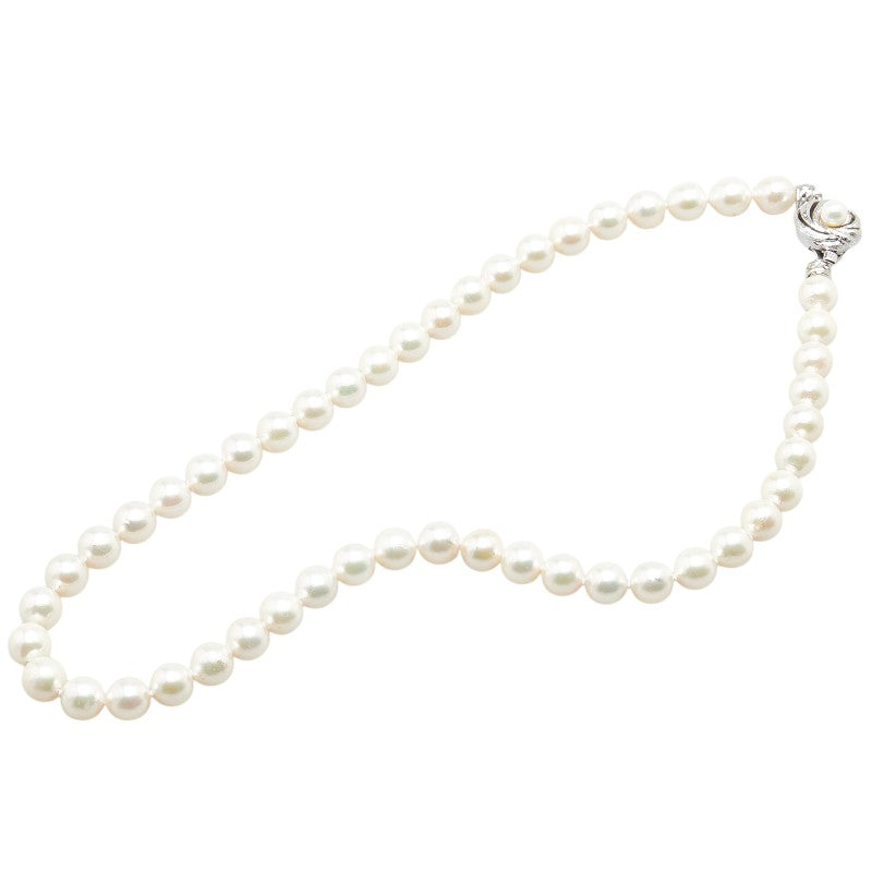 SV925 Silver Akoya Pearl Flower Necklace