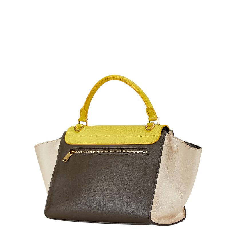 Celine Trapeze Small Tricolor Leather Handbag