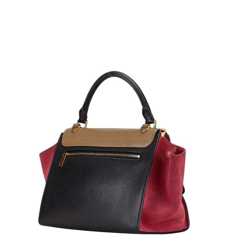 Celine Trapeze Small Tricolor Leather Suede Handbag