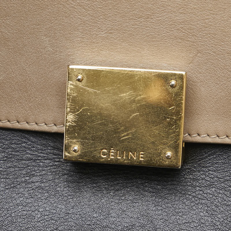 Celine Trapeze Small Tricolor Leather Suede Handbag