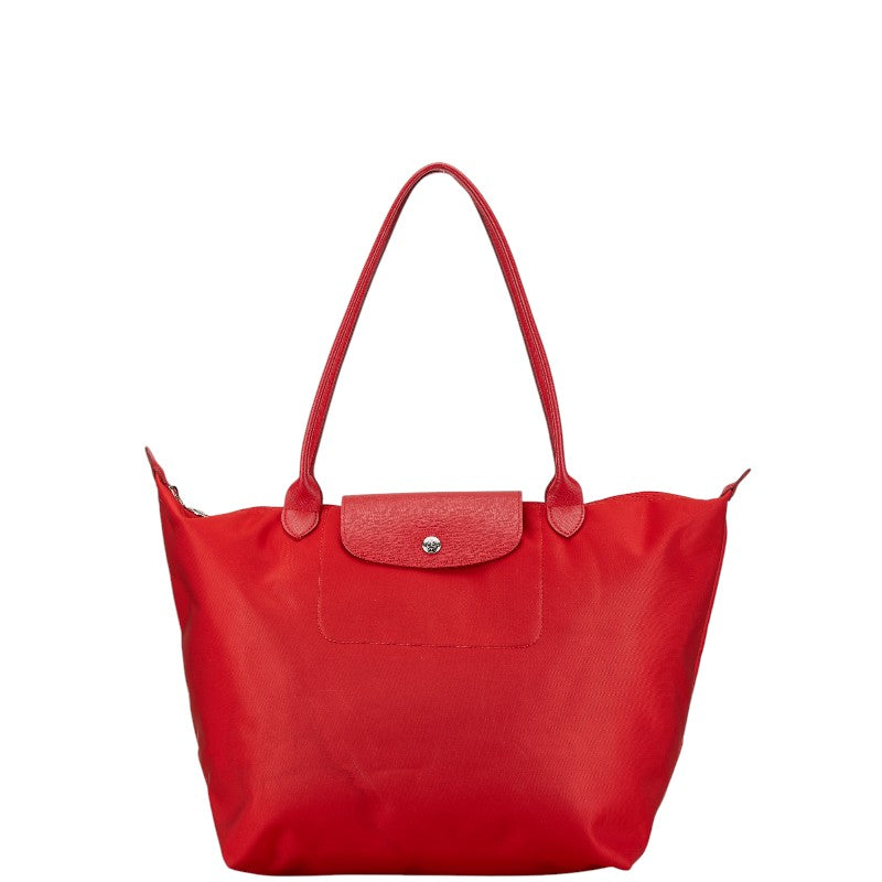 Longchamp Le Pliage L Tote Bag Red Canvas Leather