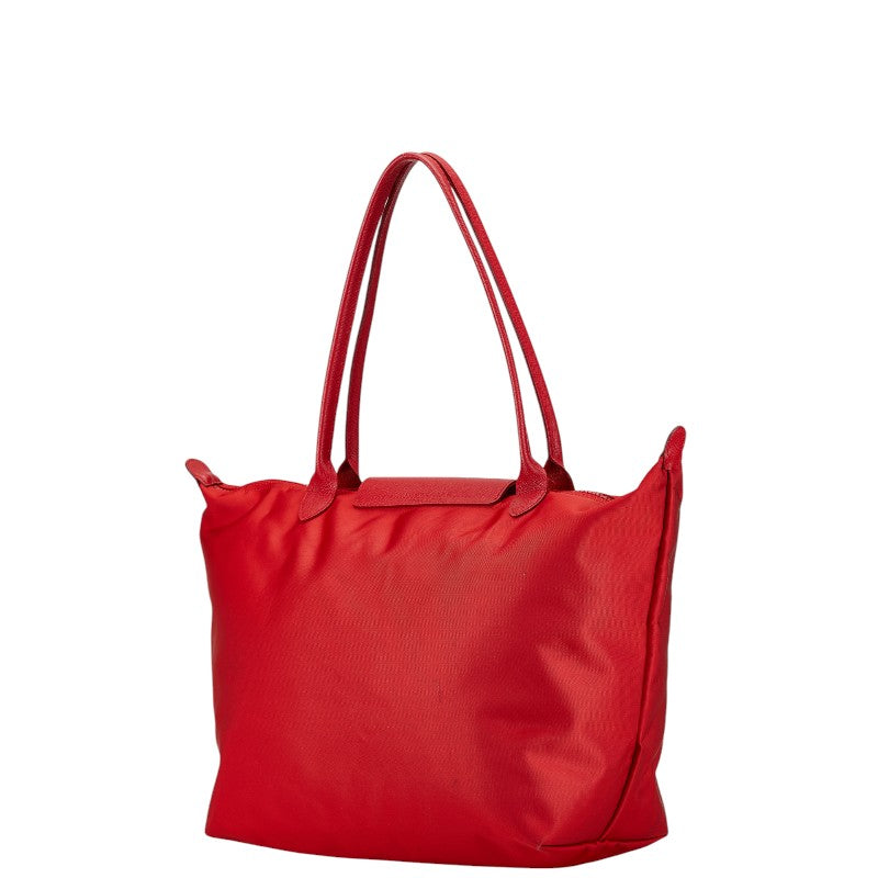 Longchamp Le Pliage L Tote Bag Red Canvas Leather