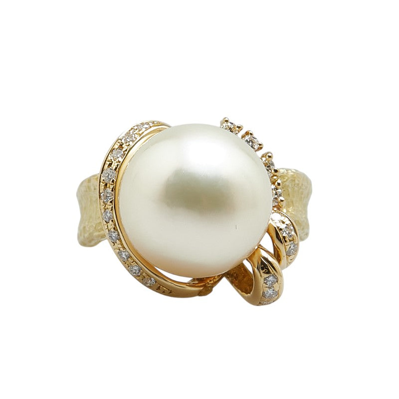 K18YG Yellow Gold Pearl Diamond Ring