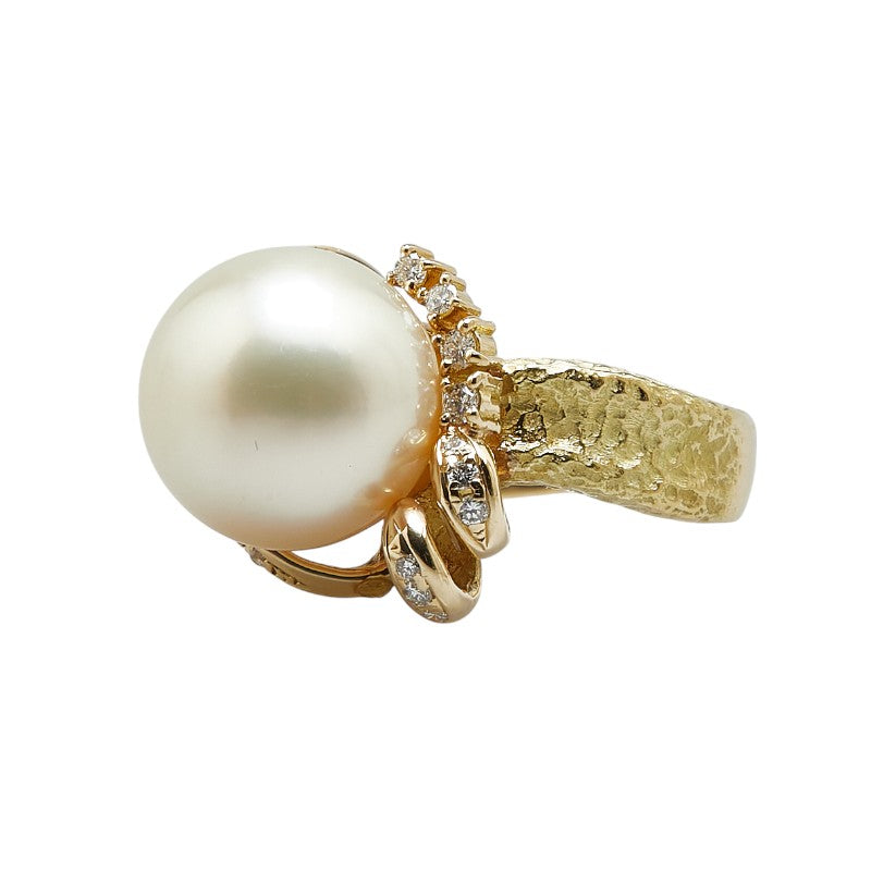 K18YG Yellow Gold Pearl Diamond Ring