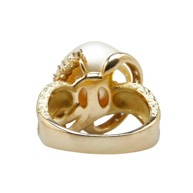 K18YG Yellow Gold Pearl Diamond Ring